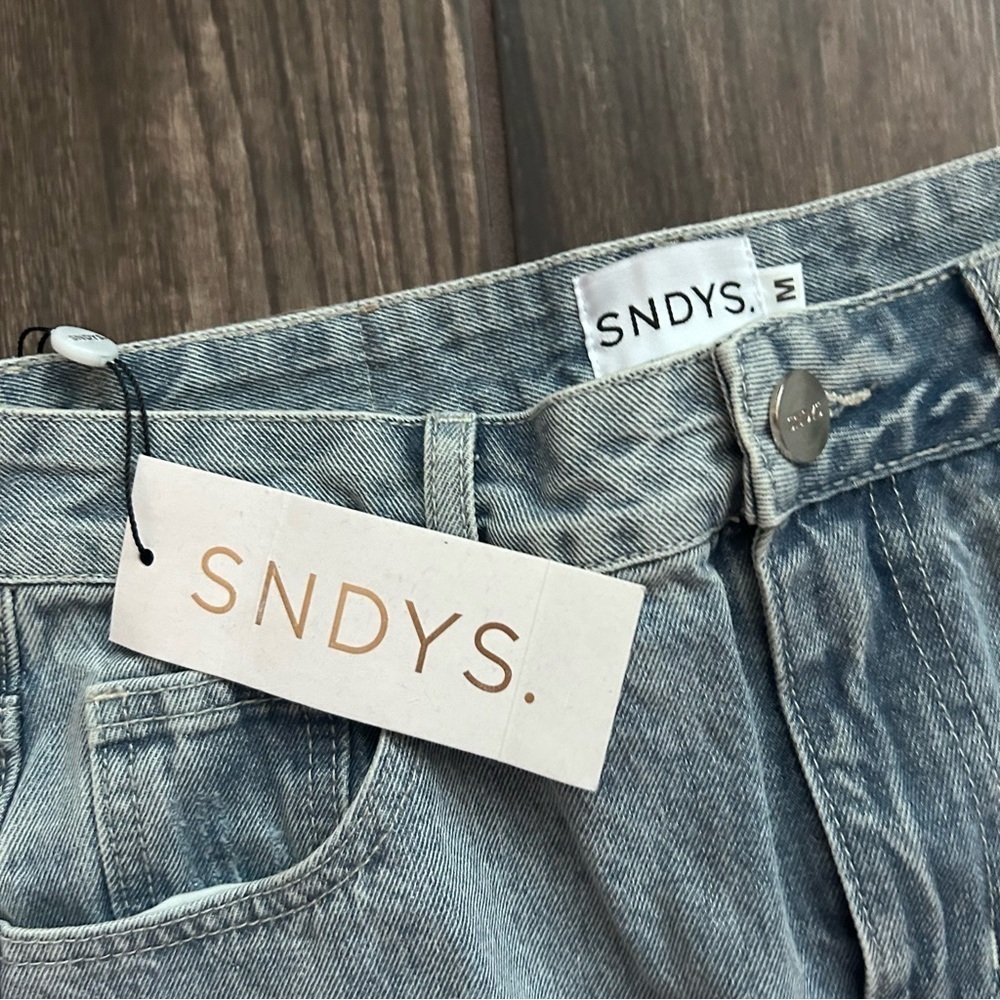 Nwt Sndys Nila Denim Maxi Skirt Light Wash Sz M — image 6 of 7